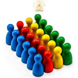 Waldfelsen® Halmakegel: 24 beukenhouten halmakegels in vier accessoires voor bordspellen
