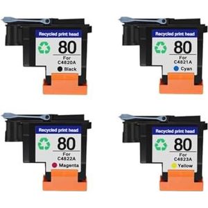 Zwarte printkop compatibel met HP80 HP80 printkop Designjet 1050 1055 1055 printer C4820A C4821A C4822A C4823A(1SET)