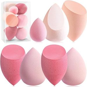 Make-upspons Set Foonbe Blender Sponzen 7 stuks voor vloeistof, crème en poeder, latexvrij, veelkleurige schoonheidssponzen met 1 mini-spons, veganistisch en dierproefvrij