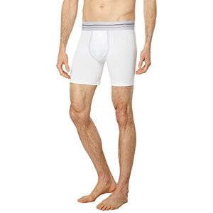 SPANX Boxerslips van katoen en elastaan, voor heren, 100% katoen, voor heren, gemiddelde compressie, Helder Wit, L