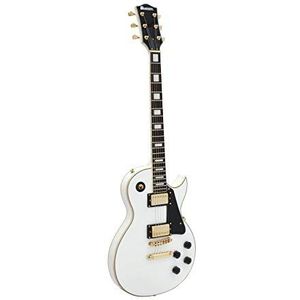 Dimavery 26215160 Elektrische gitaar, wit/goud