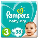 Pampers Baby-Dry Luiers Maat 3, 38 luiers, Voor Droge Ademende Huid