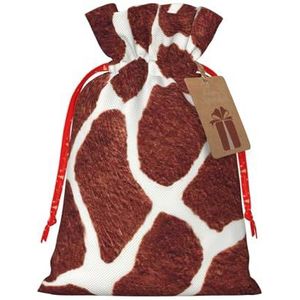Giraffe Spots Holiday Gift Bags,Herbruikbare Kerst Gift Bags,Kunstige benadering van het geven van geschenken