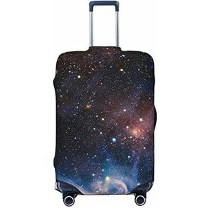 CARRDKDK Pied-de-poule zwart bedrukte kofferhoes, bagagebeschermer kofferhoes, individuele bagagehoezen met hoge elasticiteit (S, M, L, XL), Universum Melkweg Galaxy, S(26''H x 19''W)