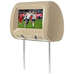 Universele 7 Inch Auto Hoofdsteun MP4 Kussen Monitor Multimedia Speler Met Aansteker Adapter Usb Sd MP5 Fm Luidsprekers SH7038-P5 Achterbankmonitor(707-Beige)