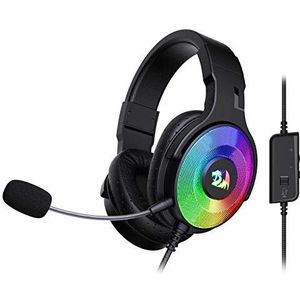 Redragon H350 RGB Wired Gaming Headset, Dynamische RGB Backlight - Stereo Surround-Sound - 50MM Drivers - Afneembare Microfoon, Over-Ear Hoofdtelefoon Werkt voor PC/PS4/XBOX One/NS (Zwart)