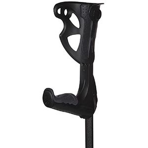 FDI - Opticomfort Premium krukken voor volwassenen. Paar in hoogte verstelbare krukken en gewatteerde armleuningen en handgrepen. Ultralicht aluminium. De kleur zwart. Een maat