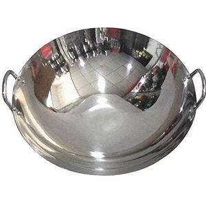 RVS wokpan met handvat en deksel 36 cm multifunctionele RVS pan