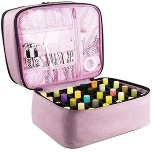 Nageltas Opbergorganizer 30 Flessen Draagbare Dubbellaagse Nagellak Opbergtas Organizer Reizen Essentiële Olie Opbergdoos Multifunctionele Opslag Bagr 18cm* 20cm*30cm, roze, Eén maat