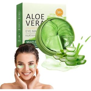 Oogpads, 60 stuks aloë vera oogpads tegen kringen rond de ogen, oogpads met aloë vera-extract en collageen, hyaluronzuur oogpleisters tegen kringen rond de ogen, rimpels, zwellingen en wallen