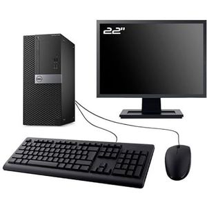 PC Dell Optiplex 3040 MT, display 22 inch Intel I3-6100 RAM, 8 GB SSD, 2 TB W11 WiFi (gereviseerd)