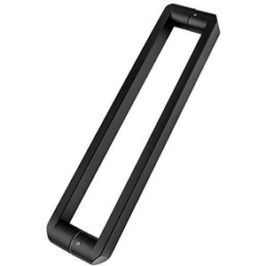 HSIRYAOHD Duwdeurgreep voor binnendeur, dubbelzijdige schuifdeurgreep voor glas/houten deur, schuur, kantoor, doucheruimte, zwart en roestvrij staal (maat: 31,5 cm)