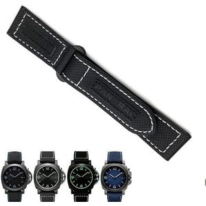 dayeer 24mm Horlogebandje Voor Panerai Pam01661/00441 Horlogeband Voor Mannen Armbanden Accessoires (Color : Black white 1, Size : 26mm)