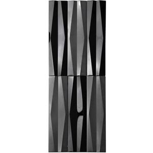 1 stuk zwarte driedimensionale ruit lange metalen mozaïek tegel restaurant cafe bar roestvrij stalen wandtegel achtergrond muur 140x398 mm (kleur: glanzend geborsteld, maat: 140 x 398 mm)