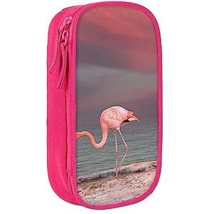 Vivid Flamingo Gedrukt Cosmetische Tas Draagbare Make-Up Tas Reizen Sieraden Case Handtas Portemonnee Pouch Zwart, roze, Eén maat