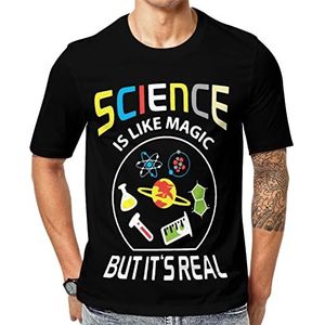 Science Like Magic T-shirt met korte mouwen voor heren met ronde hals, casual T-shirt, tops M