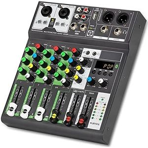 geluidsconsole, Mixer Sound Mixing Console Bluetooth-compatibele mixer Professionele goede gevoeligheid USB-recorder Mini DJ-mixerbord Audiokwaliteit