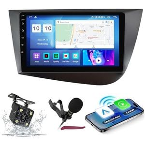Android 14 Autoradio Navi voor S-eat Leon LHD/RHD (2005-2012) 9 ""Screenradio met draadloze carplay Android Auto GPS Navigatieondersteuning Bluetooth 5.0 HIFI FM 5G-WiFi SWC MIC,M200s