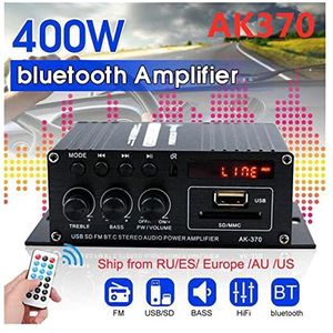 Audioversterker, AK380//370/270/170 800W 12V Hifi Eindversterker Stereo Thuis Auto BASS Amp auto Luidspreker Klasse D Auto Thuis Geluid Eindversterker(AK370 buthooth)