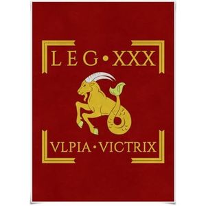 Nice Captain Imperial Roman Army Vexillum poster 70 cm x 50 cm Romeinse legioenen standaard vlag canvas poster (LEGIO XXX ULPIA VICTRIX)