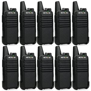 Retevis RT622 - Walkie Talkie - Zwart - Oplaadbare Portofoons - 10 Stuks