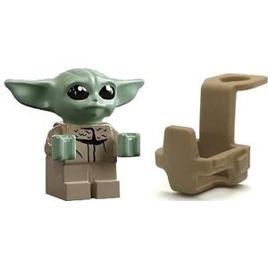 LEGO Star Wars: The Child - Grogu - Baby Yoda minifiguur met draagtas/rugzak - zeer klein (minder dan 2,5 cm lang), helder