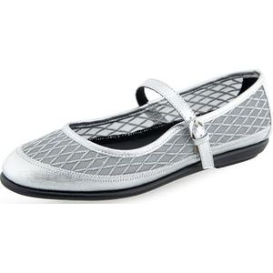 Aerosoles Baylee Mary Jane Flat voor dames, Zilver Mesh Zilver Getextureerd Kunstleer, 42 EU