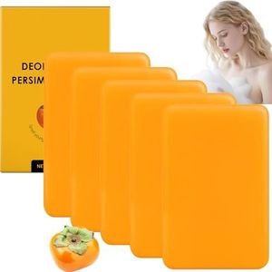 Persimmon Deodorizing Soap Bar, Body Geurbestrijding voor Oude Mensen Geur/Nonenal, Zachte Reiniging voor Gezicht & Lichaam, Hydraterende Rijke Schuim met Glycerine & Shea Butter, Voor Mannen