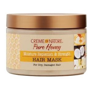 Creme of Nature Pure Honey sulfaatvrij masker met kokosnoot, sheabutter en honing, hydrateert en voorkomt haarbreuk, 326g