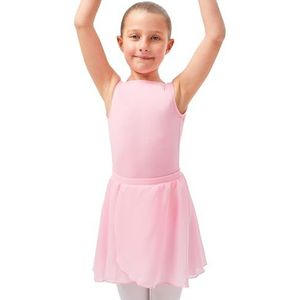 tanzmuster ® Wikkelrok voor meisjes, ballet, Emily, maat 92-170, van luchtig chiffon, antistatisch, balletrok met elastiek voor kinderen, roze, 152/158 cm