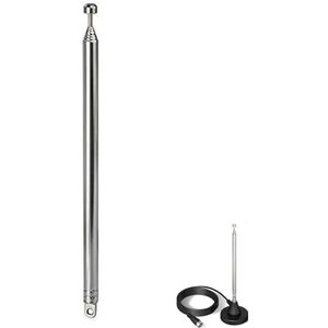 Draagbare Radio-antenne - 7-secties - 110 cm - Telescopische Antenne - Compatibel met TV - ATSC - DVB-T - DVB-T2
