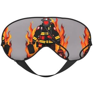Brandweerman Brandweerman Print Zacht Oogmasker voor Vrouwen Mannen Comfortabel met Verstelbare Riem voor Reizen Yoga Dutje Shift Werk