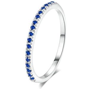 Dames veelkleurige sieraden maat 5.5-10 eenvoudige verlovingsring zirkoon micro-plated roségouden ring for dames (Color : PlatinumBluestone_10)