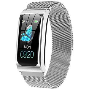 Smartwatch voor Android en iOS, IP68 Zwemmen Waterdicht Fitness Tracker Fitness horloge Hartritmemonitor, Horloges voor Dames Heren,Silver