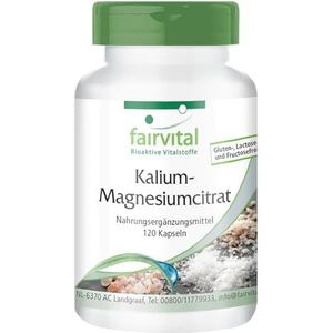 Fairvital | Kalium Magnesium Citraat capsules - VEGAN - 120 capsules - HOOG GEDOSEERD