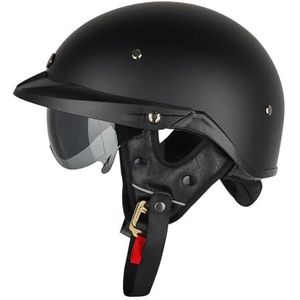 Halve Helmen Open Helmen Vintage Motorhelm Open Gezicht Helm Ingebouwd Vizier Scooterhelm DOT ECE Goedgekeurde Jethelm For Mannen Vrouwen(B,XXXL(65~66cm))