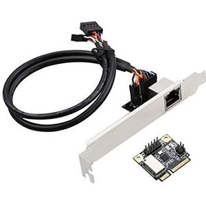 DIEWU Nieuwe 1-poort PCIe-netwerkkaart met Realtek RTL8111H-chip M.2 B-sleutel M-sleutel naar RJ45 Ethernet 1000 Mbps Adapter/MINI PCIE Gigabit Netwerkadapterkaart 10/100/1000M (MINI PCIE Gigabit)