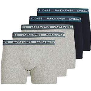 JACK & JONES Male Boxershorts pak van 5 stuks, Set van 5 (3x Light Grey Melange, 2x Zwart), XL