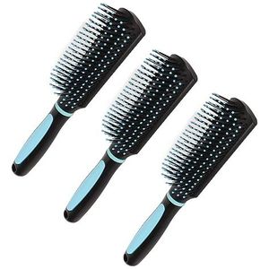 Padborstel met 9 Rijen, Duurzaam Ergonomisch 3 Stuks Zachte Veelzijdige Ontwarrende Haarborstel voor Thuiskapsalon voor Dames Heren