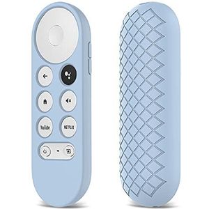 Siliconen hoes voor afstandsbediening voor Chromecast met Google TV 2020, beschermhoes houder voor Google - TV Voice Remote (Blauw)