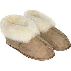 Rohn Classic Pantoffels van lamsvacht, voor dames en heren, met leren zool van topkwaliteit, beige, 38 EU