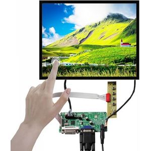 VSDISPLAY Écran tactile LCD capacitif 12,1"" 1024 x 768 CLAA121XA02DW et carte pilote DVI VGA 20 broches
