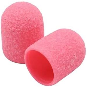 Nagelkunst schuurbanden, 10-delige set nagelfreesschuurbanden, roze pedicureschuurdoppen(80grit)