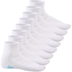 Footstar Dames en heren korte schacht sokken met badstof zool (8 paar) Sneak It!, wit, 35/38 EU
