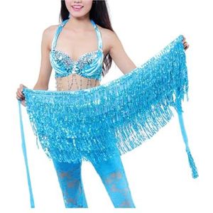 RPXHZLKTM Munt Riem Buik Vrouwen Sexy Accessoires Riem Rok Met Gouden Buikdans Tone Munten Taille Ketting Wrap Volwassen Dans Accessoire, Blauw, One size