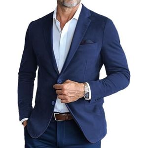 Leader of the Beauty Herenpak blazer slim fit jas prom smoking jas piek revers bruiloft prom smoking jas, marineblauw, XL