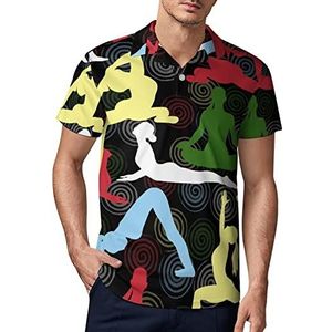 Yoga Meisje Patroon Mannen Golf Polo-Shirt Zomer Korte Mouw T-Shirt Casual Sneldrogende Tees 4XL