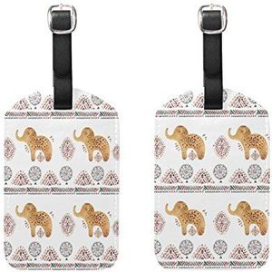 Aumimi Gouden Cartoon Olifant Reizen Bagage Tags Airlines Bagage Labels 2 stks
