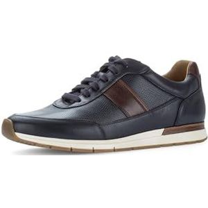 Pius Gabor Lage sneakers voor heren, lage schoenen, gecertificeerd leer, verwisselbaar voetbed, Superflex-zool, kurk-tussenzool, Denim Mokka Cognac 01, 46 EU