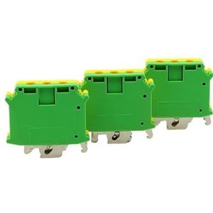 3 Stuks DIN-Railklemmenblok USLKG Schroef-Aardingsklemmen 2,5-35 mm² elektrische draadaansluitingen Stroomverdelerkast 24-2 AWG (Kleur: USLKG10)